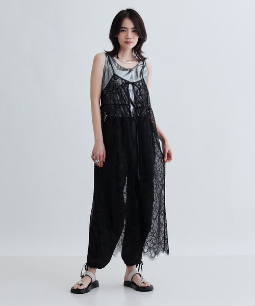 GALLEST（ギャレスト）の「ボタニカルレースジレ（ワンピース・レディース・ブラック/ホワイト・38）」の2枚目の写真