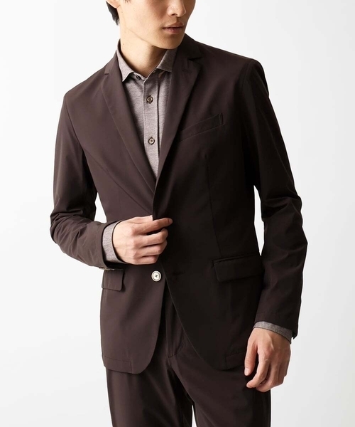 MK MICHEL KLEIN HOMME （エムケーミッシェルクランオム）の「【残りわずか/在庫限り/セットアップ対応】ストレッチテーラードジャケット（テーラードジャケット・メンズ・ブラック/ライトブラウン・51/48/46）」の2枚目の写真