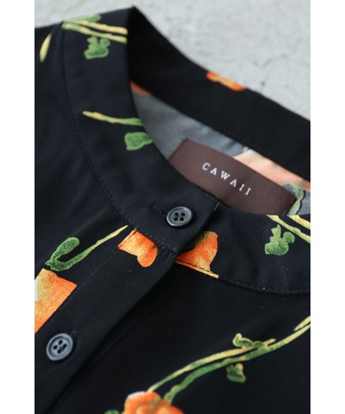 cawaii(カワイイ)の「(黒)夕陽色に染まる花柄ロングワンピース(紐付き)(ワンピース・レディース・ブラック・FREE)」の19枚目の写真