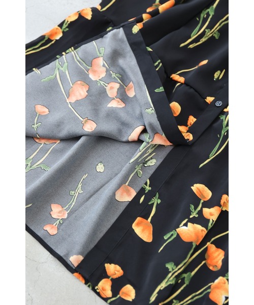 cawaii(カワイイ)の「(黒)夕陽色に染まる花柄ロングワンピース(紐付き)(ワンピース・レディース・ブラック・FREE)」の20枚目の写真