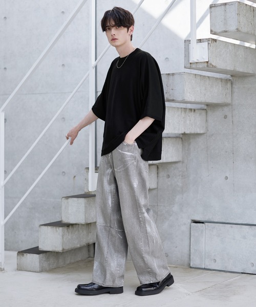 セール】ミラノリブハイゲージ短丈五分袖ドルマンニット（ニット