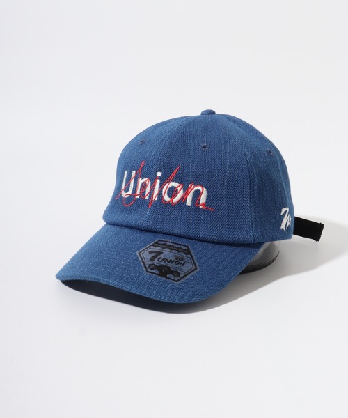 7Union（セブンユニオン）の「7UNION THE EASY フロントサイン刺繍 デニム6パネルキャップ（キャップ・メンズ・ブラック/インディゴブルー・FREE）」の4枚目の写真