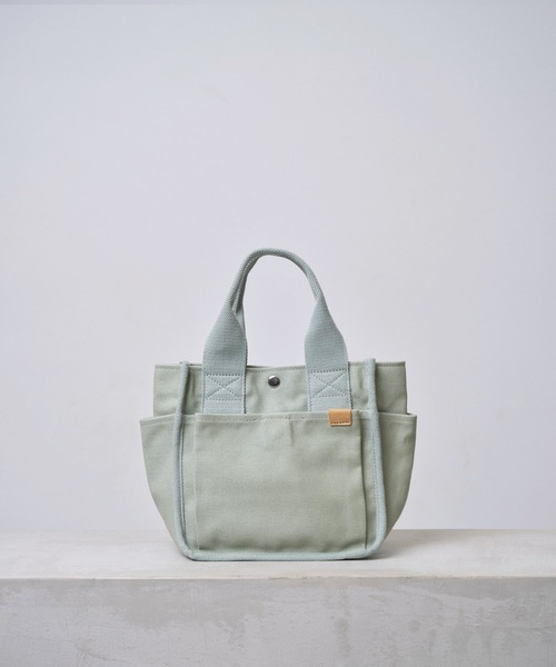 サイドポケット付きトートバッグ ikka（イッカ） トートバッグ 帆布サイドポケット仕切り手提げトート