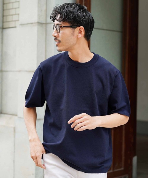 jiggys shop（ジギーズショップ）の「タンブラー乾燥対応 タフニット クルーネック半袖 サマーセーター（ニット/セーター・メンズ・オフホワイト/チャコールグレー/グレー系その他/ブラック/ブルー系その他/グレー系その他2/ネイビー/ライトグレー・LARGE/X-LARGE/SMALL/MEDIUM）」の8枚目の写真