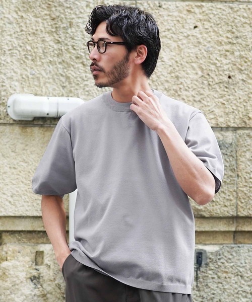 jiggys shop（ジギーズショップ）の「タンブラー乾燥対応 タフニット クルーネック半袖 サマーセーター（ニット/セーター・メンズ・オフホワイト/チャコールグレー/グレー系その他/ブラック/ブルー系その他/グレー系その他2/ネイビー/ライトグレー・LARGE/X-LARGE/SMALL/MEDIUM）」の5枚目の写真