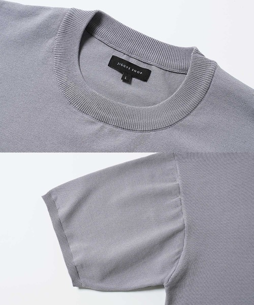 jiggys shop（ジギーズショップ）の「タンブラー乾燥対応 タフニット クルーネック半袖 サマーセーター（ニット/セーター・メンズ・オフホワイト/チャコールグレー/グレー系その他/ブラック/ブルー系その他/グレー系その他2/ネイビー/ライトグレー・LARGE/X-LARGE/SMALL/MEDIUM）」の14枚目の写真