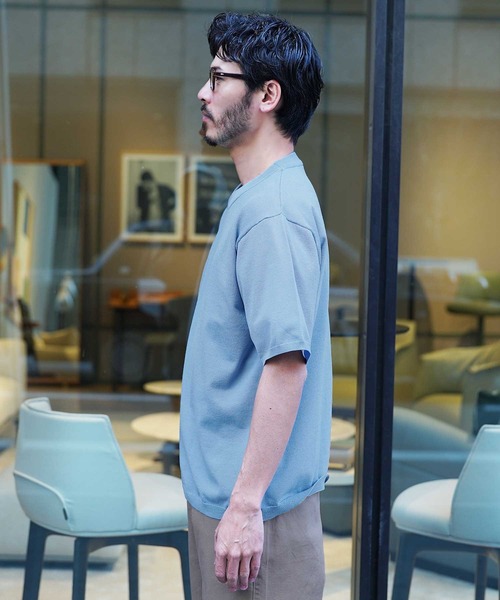 jiggys shop（ジギーズショップ）の「タンブラー乾燥対応 タフニット クルーネック半袖 サマーセーター（ニット/セーター・メンズ・オフホワイト/チャコールグレー/グレー系その他/ブラック/ブルー系その他/グレー系その他2/ネイビー/ライトグレー・LARGE/X-LARGE/SMALL/MEDIUM）」の12枚目の写真