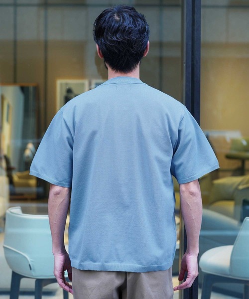 jiggys shop（ジギーズショップ）の「タンブラー乾燥対応 タフニット クルーネック半袖 サマーセーター（ニット/セーター・メンズ・オフホワイト/チャコールグレー/グレー系その他/ブラック/ブルー系その他/グレー系その他2/ネイビー/ライトグレー・LARGE/X-LARGE/SMALL/MEDIUM）」の13枚目の写真