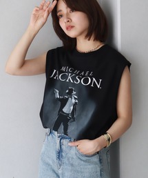 ヴィンテージ マイケルジャクソン プリントノースリーブTシャツ ブラック レア CORPUS SELECT tシャツ 「Michael Jackson/マイケル・ジャクソン