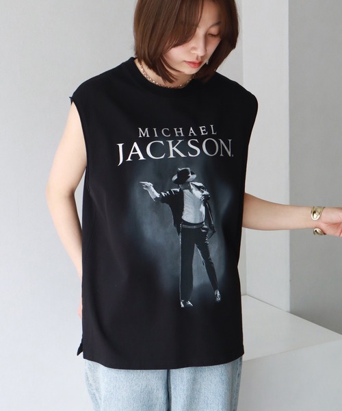 CORPUS　SELECT（コーパストーキョー）の「【Michael Jackson/マイケル・ジャクソン】アソート アートワークデザイン ノースリーブカットソー（Tシャツ/カットソー・メンズ・ホワイト/ブラック系その他/チャコール/ブラック系その他2・M/L/LL）」の9枚目の写真