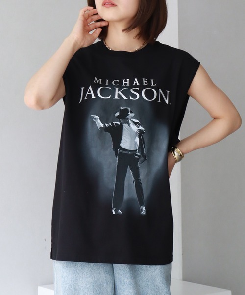 CORPUS　SELECT（コーパストーキョー）の「【Michael Jackson/マイケル・ジャクソン】アソート アートワークデザイン ノースリーブカットソー（Tシャツ/カットソー・メンズ・ホワイト/ブラック系その他/チャコール/ブラック系その他2・M/L/LL）」の10枚目の写真