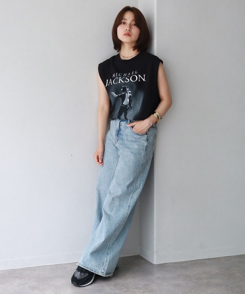 CORPUS　SELECT（コーパストーキョー）の「【Michael Jackson/マイケル・ジャクソン】アソート アートワークデザイン ノースリーブカットソー（Tシャツ/カットソー・メンズ・ホワイト/ブラック系その他/チャコール/ブラック系その他2・M/L/LL）」の12枚目の写真