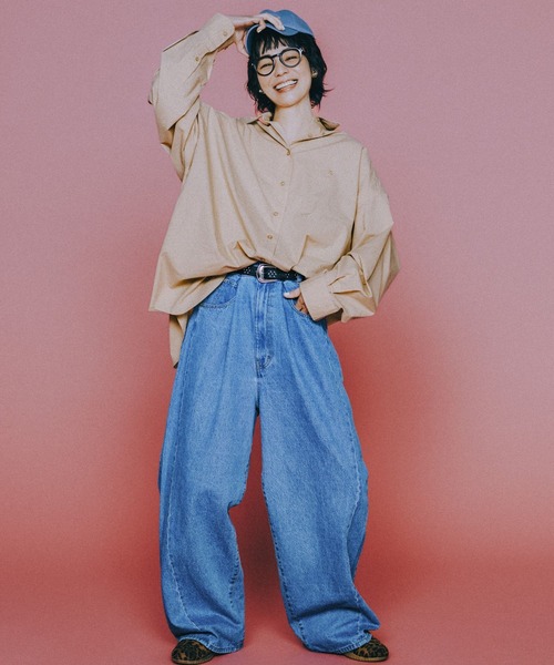 竹下玲奈×NAVYS】コラボ BIGシャツチュニック（シャツ/ブラウス
