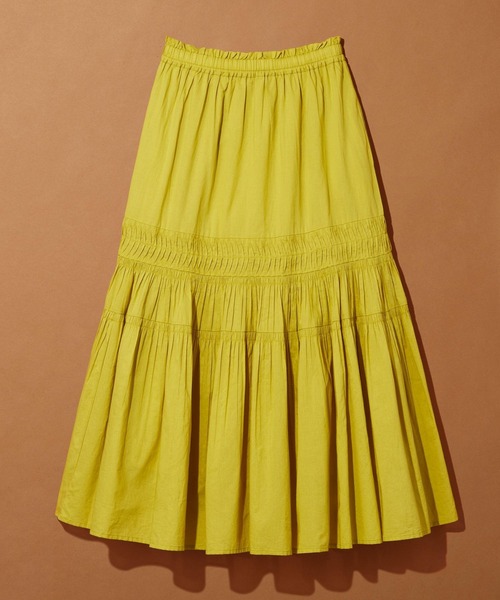LEPSIM(レプシィム)の「コットンスカート 290491(スカート・レディース・ブラック/イエロー/オフホワイト・FREE)」の1枚目の写真