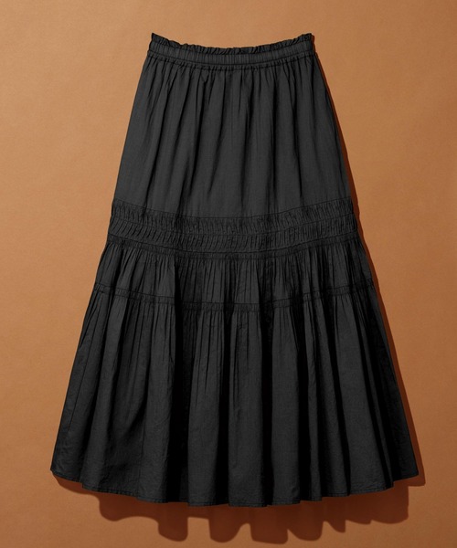 LEPSIM(レプシィム)の「コットンスカート 290491(スカート・レディース・ブラック/イエロー/オフホワイト・FREE)」の3枚目の写真