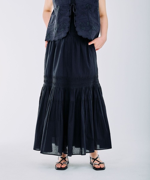 LEPSIM(レプシィム)の「コットンスカート 290491(スカート・レディース・ブラック/イエロー/オフホワイト・FREE)」の5枚目の写真