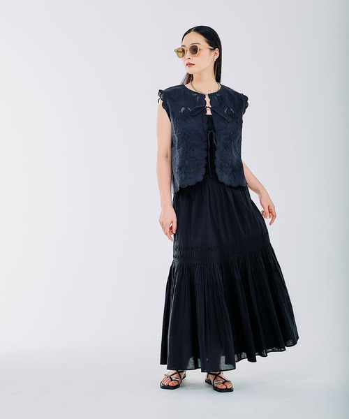 LEPSIM(レプシィム)の「コットンスカート 290491(スカート・レディース・ブラック/イエロー/オフホワイト・FREE)」の6枚目の写真