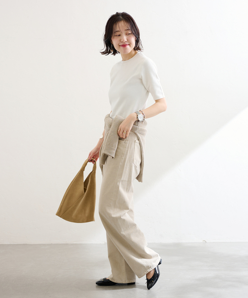 MILOS(ミロス)の「MILOS/ミロス SUEDE MINI TOTE(トートバッグ・レディース・ベージュ/ブラウン・FREE)」の6枚目の写真