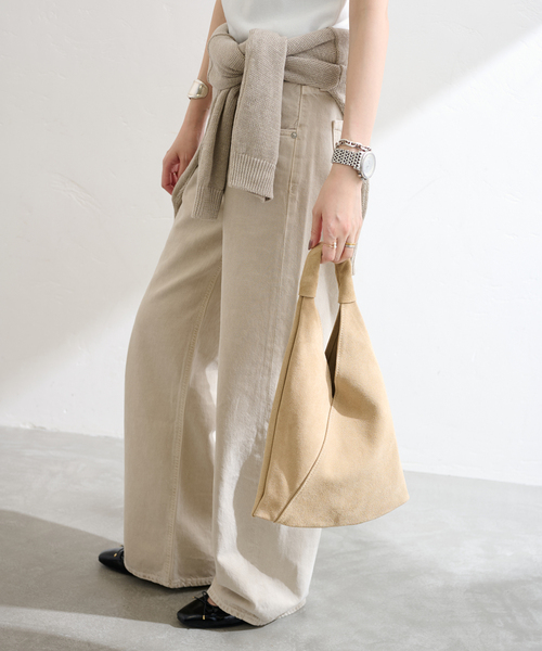 MILOS(ミロス)の「MILOS/ミロス SUEDE MINI TOTE(トートバッグ・レディース・ベージュ/ブラウン・FREE)」の7枚目の写真