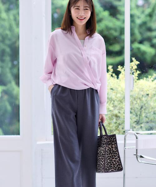 【夏SALE／接触冷感／マシンウォッシュ可】3WAYシアーシャツブラウス セール】【夏SALE／接触冷感／マシンウォッシュ可】3WAYシアー