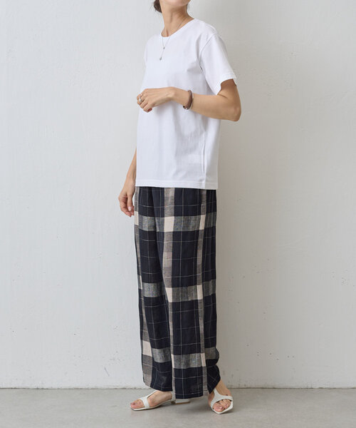 BEARDSLEY（ビアズリー）の「シンプルTee（Tシャツ/カットソー・レディース・ホワイト/ブラウン・FREE）」の9枚目の写真