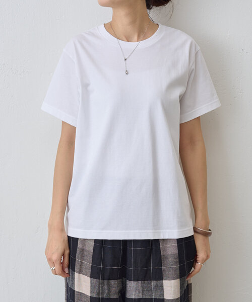 BEARDSLEY（ビアズリー）の「シンプルTee（Tシャツ/カットソー・レディース・ホワイト/ブラウン・FREE）」の13枚目の写真