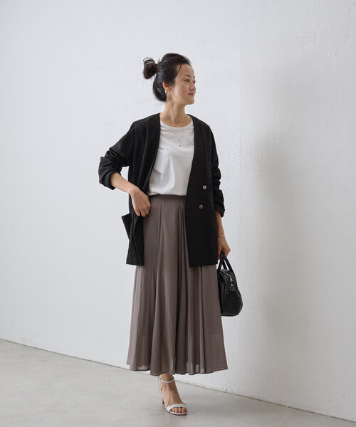 BEARDSLEY（ビアズリー）の「シンプルTee（Tシャツ/カットソー・レディース・ホワイト/ブラウン・FREE）」の19枚目の写真