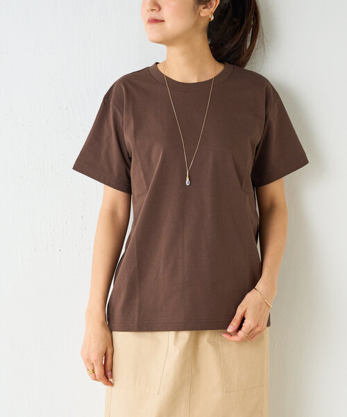 BEARDSLEY（ビアズリー）の「シンプルTee（Tシャツ/カットソー・レディース・ホワイト/ブラウン・FREE）」の20枚目の写真