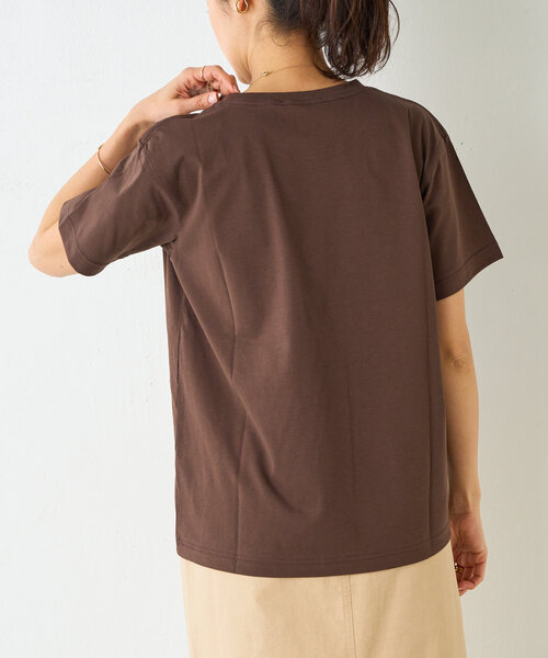 BEARDSLEY（ビアズリー）の「シンプルTee（Tシャツ/カットソー・レディース・ホワイト/ブラウン・FREE）」の22枚目の写真