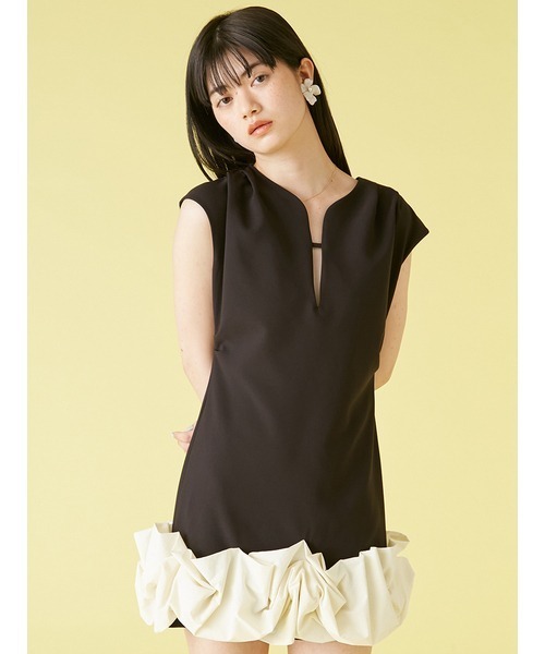 LILY BROWN バブルヘムストレッチミニワンピース バブルヘムストレッチミニワンピース(ミニワンピース