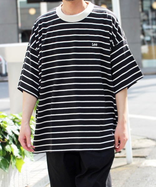 Lee(リー)の「LEE /BORDER BIG TEE/LT3202(Tシャツ/カットソー・レディース・ホワイト/ブラック/ネイビー・FREE)」の1枚目の写真