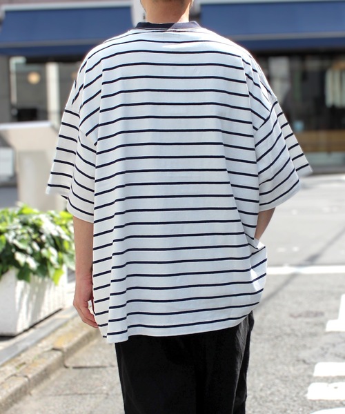 Lee(リー)の「LEE /BORDER BIG TEE/LT3202(Tシャツ/カットソー・レディース・ホワイト/ブラック/ネイビー・FREE)」の13枚目の写真