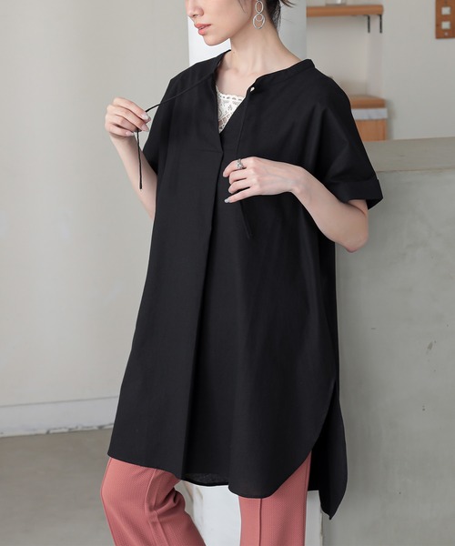 n'OrLABEL(ノアールレーベル)の「コットンスキッパーチュニック(チュニック・レディース・アイボリー/ブラック/イエロー・FREE)」の2枚目の写真