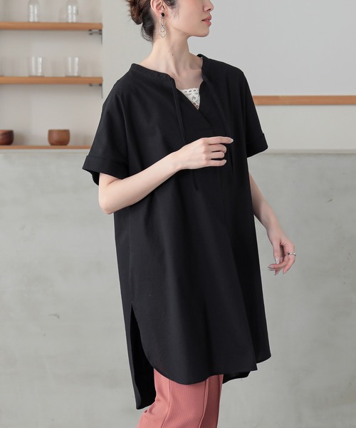 n'OrLABEL(ノアールレーベル)の「コットンスキッパーチュニック(チュニック・レディース・アイボリー/ブラック/イエロー・FREE)」の4枚目の写真