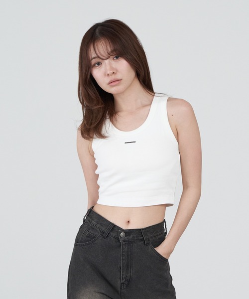 RAY CASSIN（レイカズン）の「プレート付ピグメントパット付タンクトップ（タンクトップ・レディース・ホワイト/レッド/ブラック/グレー・FREE）」の5枚目の写真