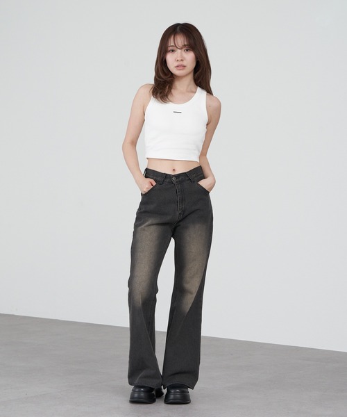 RAY CASSIN（レイカズン）の「プレート付ピグメントパット付タンクトップ（タンクトップ・レディース・ホワイト/レッド/ブラック/グレー・FREE）」の8枚目の写真