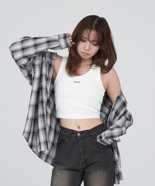 RAY CASSIN（レイカズン）の「プレート付ピグメントパット付タンクトップ（タンクトップ・レディース・ホワイト/レッド/ブラック/グレー・FREE）」の10枚目の写真