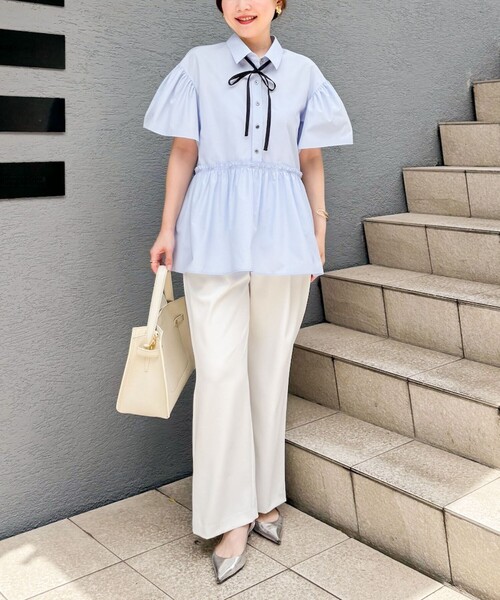 NOLLEY'S Sophi（ノーリーズソフィ）の「ペプラムリボンシャツ