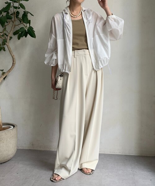 DouDou（ドゥドゥ）の「【新色追加】綿ローンドロストブルゾン（その他アウター・レディース・ベージュ/オフホワイト/ブラック/ブラウン・FREE）」の6枚目の写真