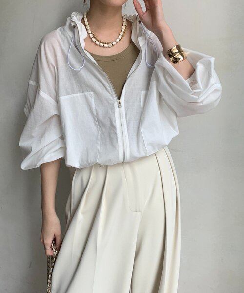 DouDou（ドゥドゥ）の「【新色追加】綿ローンドロストブルゾン（その他アウター・レディース・ベージュ/オフホワイト/ブラック/ブラウン・FREE）」の9枚目の写真