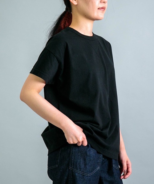 OMNIGOD（オムニゴッド）の「[OMNIGOD womens / オムニゴッド] 天竺マニッシュTシャツ（Tシャツ/カットソー・レディース・ブラック/ブルー/イエロー/ホワイト・FREE）」の11枚目の写真