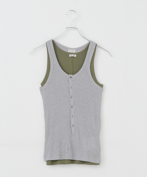 セール】【INSCRIRE /アンスクリア】Natural Mix Rib Layered T