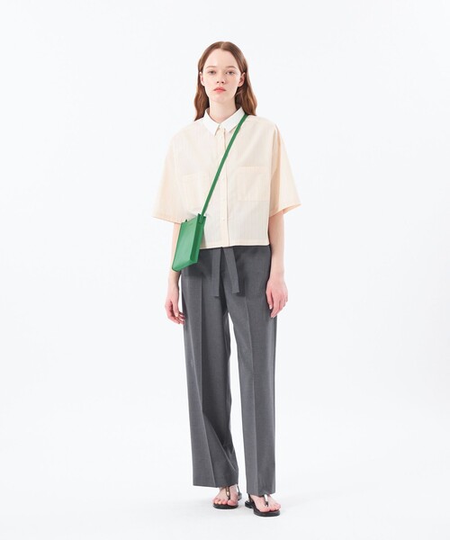 MACKINTOSH PHILOSOPHY（ﾏｯｷﾝﾄｯｼｭ ﾌｨﾛｿﾌｨｰ）の「ドライタッチハイウエストワイドパンツ（その他パンツ・レディース・ベージュ/チャコールグレー・40/38/36）」の3枚目の写真