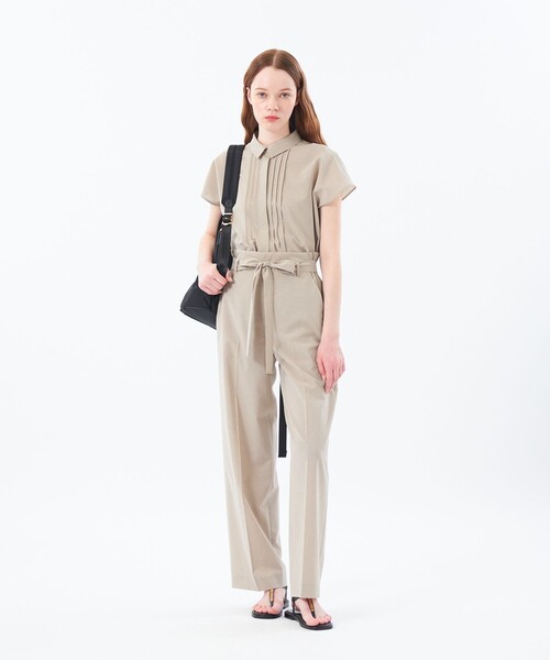 MACKINTOSH PHILOSOPHY（ﾏｯｷﾝﾄｯｼｭ ﾌｨﾛｿﾌｨｰ）の「ドライタッチハイウエストワイドパンツ（その他パンツ・レディース・ベージュ/チャコールグレー・40/38/36）」の4枚目の写真