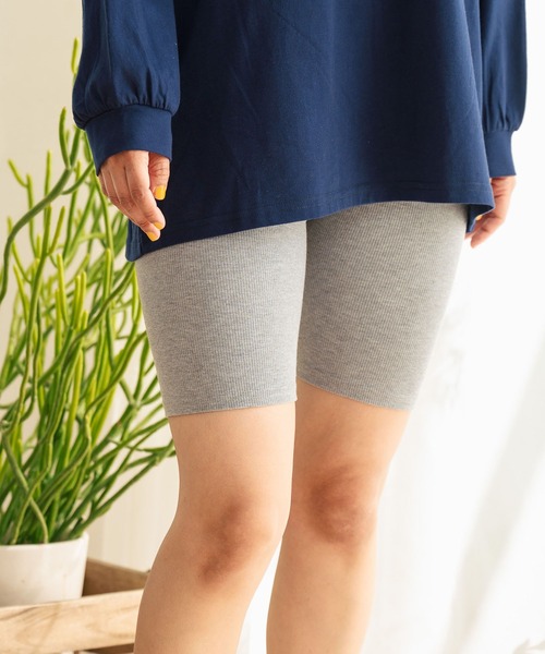 ANAP（アナップ）の「ハイウエストリブバイカー レハーフギンス（その他パンツ・レディース・グレー/ブラック/モカ・FREE）」の21枚目の写真