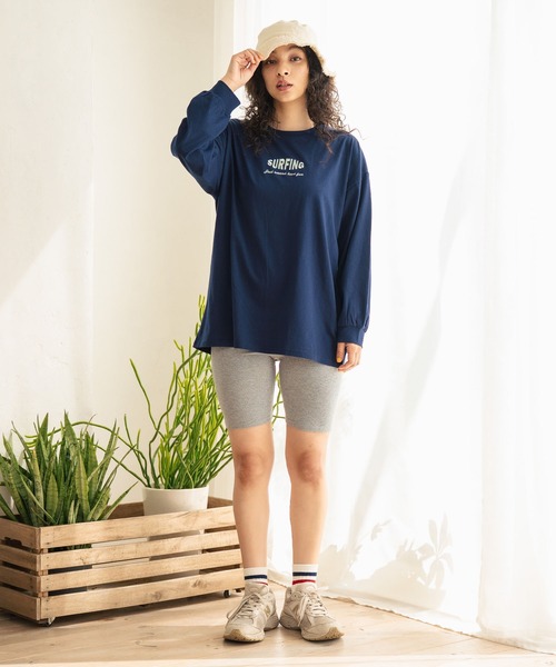 ANAP（アナップ）の「ハイウエストリブバイカー レハーフギンス（その他パンツ・レディース・グレー/ブラック/モカ・FREE）」の4枚目の写真