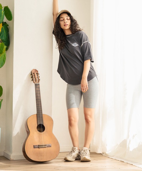 ANAP（アナップ）の「ハイウエストリブバイカー レハーフギンス（その他パンツ・レディース・グレー/ブラック/モカ・FREE）」の6枚目の写真