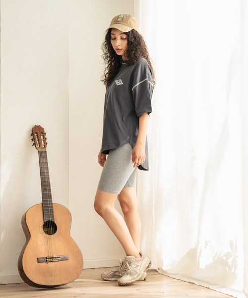 ANAP（アナップ）の「ハイウエストリブバイカー レハーフギンス（その他パンツ・レディース・グレー/ブラック/モカ・FREE）」の7枚目の写真