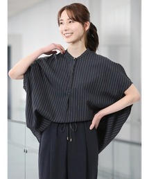 m.f.editorial（エムエフエディトリアル）の「【麻調合繊素材】m.f.エディトリアル レディース タンブラーブッチャー ストライプ柄 プルオーバーブラウス(セットアップ可能)（シャツ/ブラウス）」