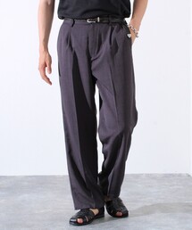 GLOSTER | 【GLOSTER/グロスター】タック入り ドライポリ ワイドストレート スラックスパンツ(その他パンツ)